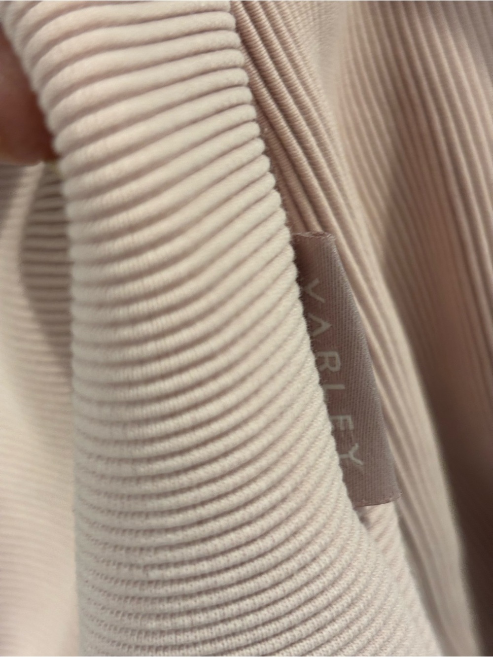 Varley Vine Half Zip Pullover Dusty Pink Ottoman Fabric Long Sleeve Sweatshirt - Picture 9 of 16